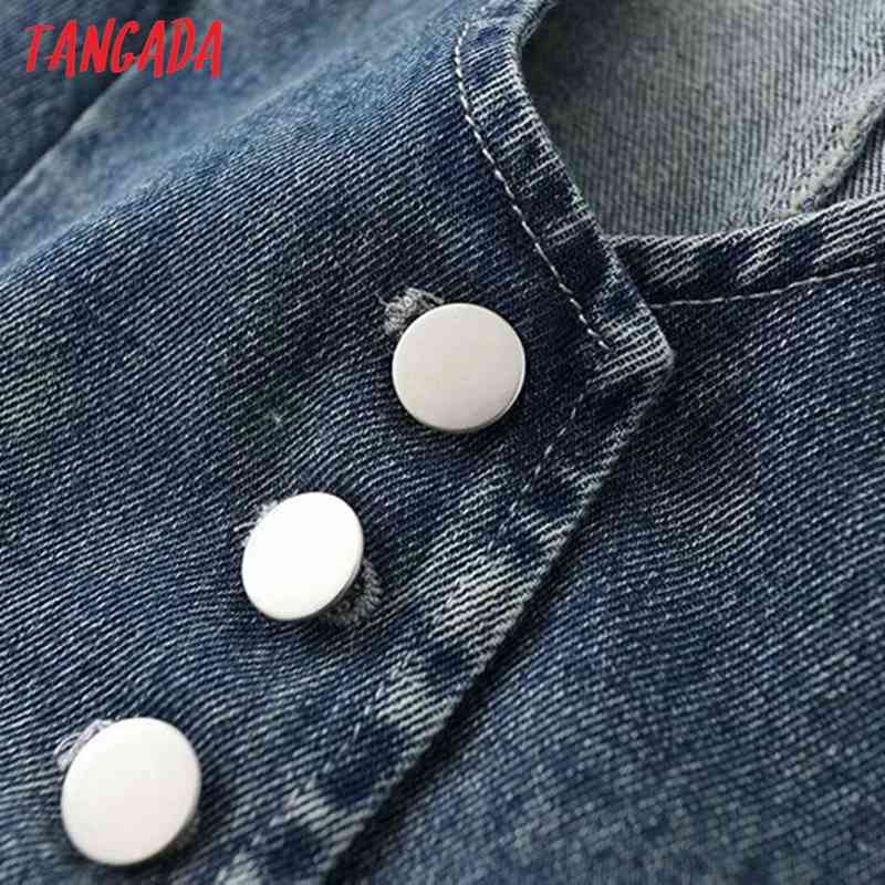 Women Vintage Blue Denim Waistcoat Vest V Neck Sleeveless Female Tops 5B12 210416