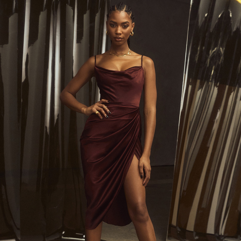 Summer Elegant Women Spaghetti Strap Party Dress Sexy Sleeveless White Evening Celebrity Runway Midi Club Dresses 210423