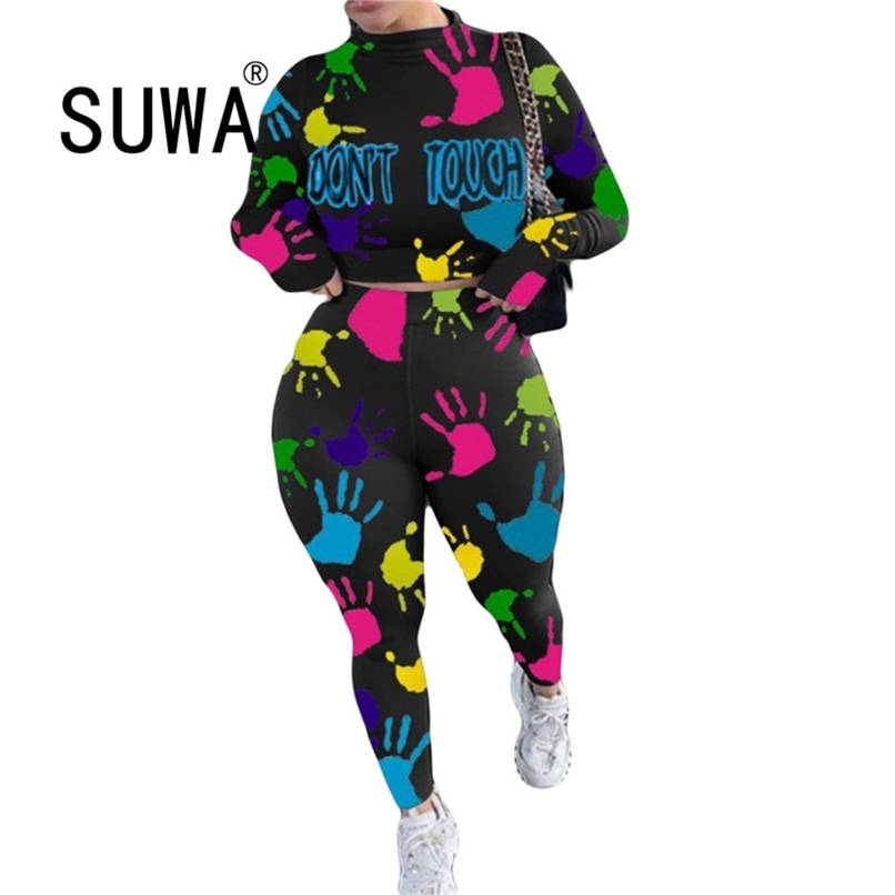 Multicolor Hands Letter Print Plus Size Two Piece Tracksuit Women Set Long Sleeve Bandage Crop Top Slim Fit Legging Sportswear 210525, Multi
Multicolor Hands Letter Print Plus Size Two Piece Tracksuit Women Set Long Sleeve Bandage Crop Top Slim Fit Legging Sportswear 210525, Multi