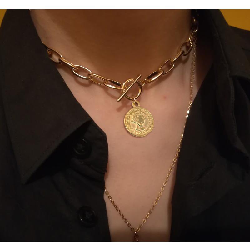 Pendant Necklaces Stainless Steel Saint II - St. Benedict Coin Mary Toggle Necklace Choker For Women Gold/Silver Color Metal Chunky Chain
Pendant Necklaces Stainless Steel Saint II - St. Benedict Coin Mary Toggle Necklace Choker For Women Gold/Silver Color Metal Chunky Chain