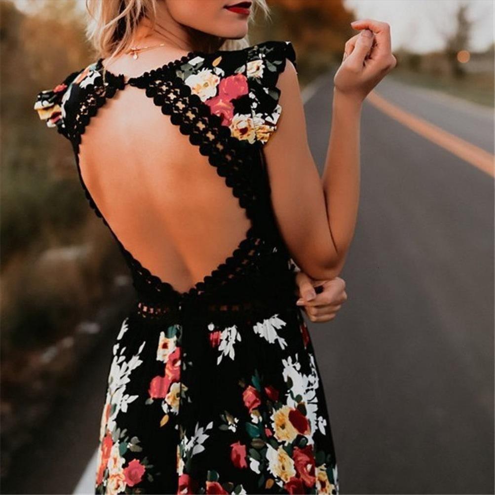 fashion sleeveless floral print women dress irregular hem backless long tank large, Black;gray
fashion sleeveless floral print women dress irregular hem backless long tank large, Black;gray