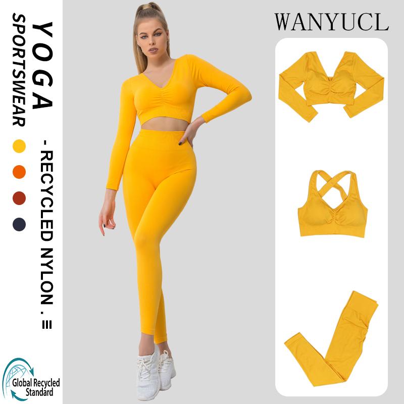 Yoga Outfit Women Set Seamless Leggings Long Sleeve Crop Top Sports Bra Running Hip Lift Pants Gym Clothing Fitness Workout Suit
Yoga Outfit Women Set Seamless Leggings Long Sleeve Crop Top Sports Bra Running Hip Lift Pants Gym Clothing Fitness Workout Suit