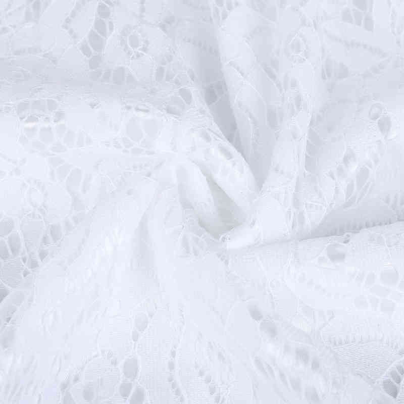 MISSJOY Vestido de festa Dress Button Backless Women Vintage Rockabilly Swing Elegant Bridesmaid A-Line Party White Lace Dress 210331Z