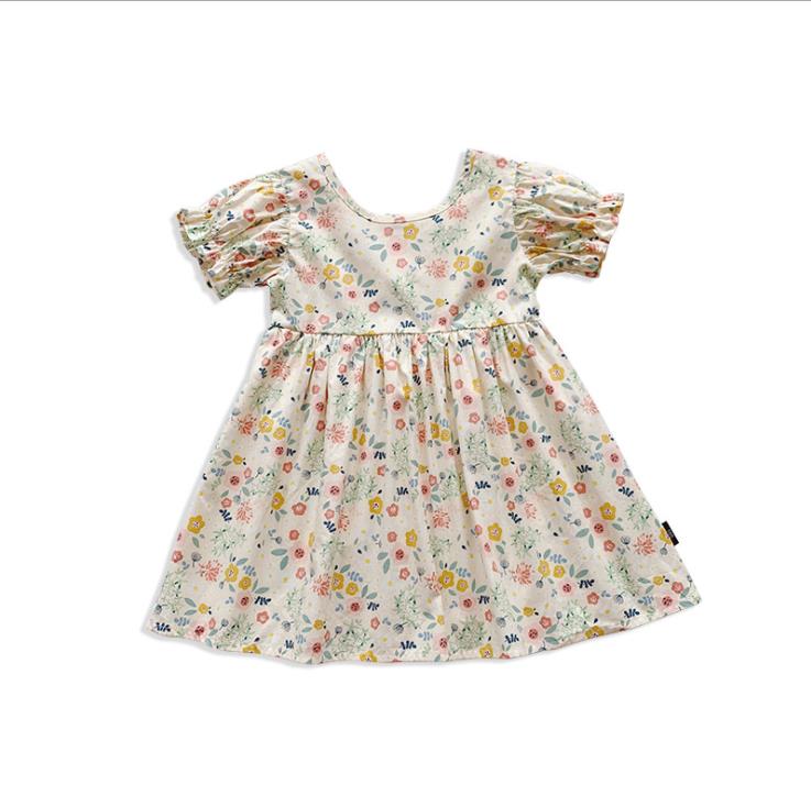Girls floral dresses 2021 summer Korean version of baby girl children's princess dress kid clothes