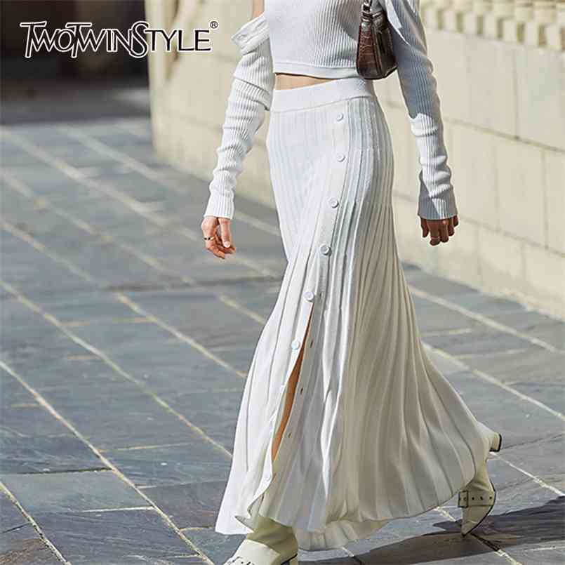 Sexy Side Split Skirt For Female High Waist Knitted Pleated Trumpet Maxi Skirts Women Fashion Clothing Spring 210521, White
Sexy Side Split Skirt For Female High Waist Knitted Pleated Trumpet Maxi Skirts Women Fashion Clothing Spring 210521, White