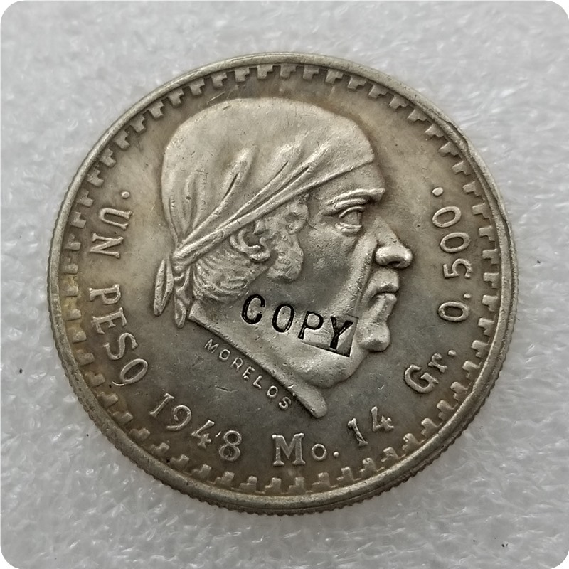 1948,1949 MEXICO 1 PESO COPY commemorative coins-replica coins medal coins collectibles
1948,1949 MEXICO 1 PESO COPY commemorative coins-replica coins medal coins collectibles