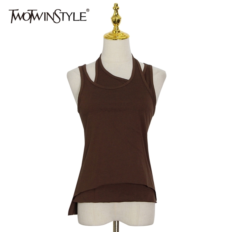 Minimalist Hollow Out Vest For Women O Neck Sleeveless Slim Joker Fake Two Vests Female Fashion Summer Style 210524, Black
Minimalist Hollow Out Vest For Women O Neck Sleeveless Slim Joker Fake Two Vests Female Fashion Summer Style 210524, Black