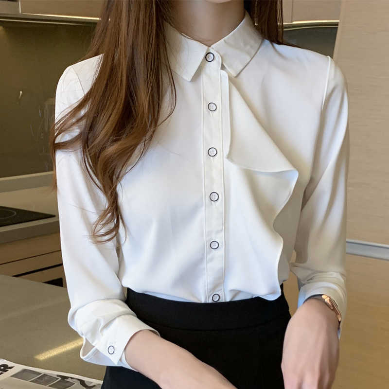 Korean Women Shirts Chiffon for Woman Long Sleeve Blouse Tops Plus Size Elegant Ruffles Ladies White OL 210604, Lemon
Korean Women Shirts Chiffon for Woman Long Sleeve Blouse Tops Plus Size Elegant Ruffles Ladies White OL 210604, Lemon