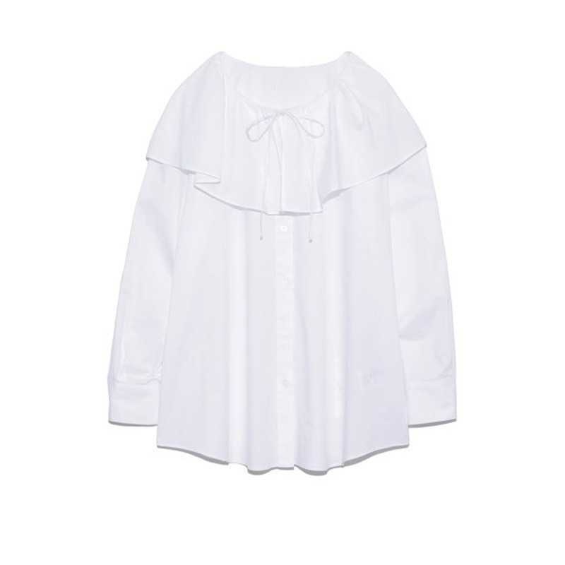 Chic Elegant Temperament Woman Shirts Sweet bow Turn-down Collar Blouses Sunmmer Solid All-match Simple Femme Blusas 210525