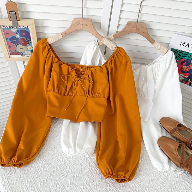 Women's Blouses & Shirts ZCWXM Sweet Short Blouse Women Spring/Autumn Long Puff Sleeve Square Collar Folds Thin Ladies White Black Shirt Top
Women's Blouses & Shirts ZCWXM Sweet Short Blouse Women Spring/Autumn Long Puff Sleeve Square Collar Folds Thin Ladies White Black Shirt Top
