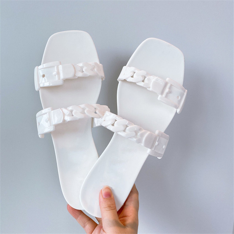 2O21 Summer Slippers Plastic chain beach shoes candy color jelly sandals flat bottomed out fashion, Black
2O21 Summer Slippers Plastic chain beach shoes candy color jelly sandals flat bottomed out fashion, Black