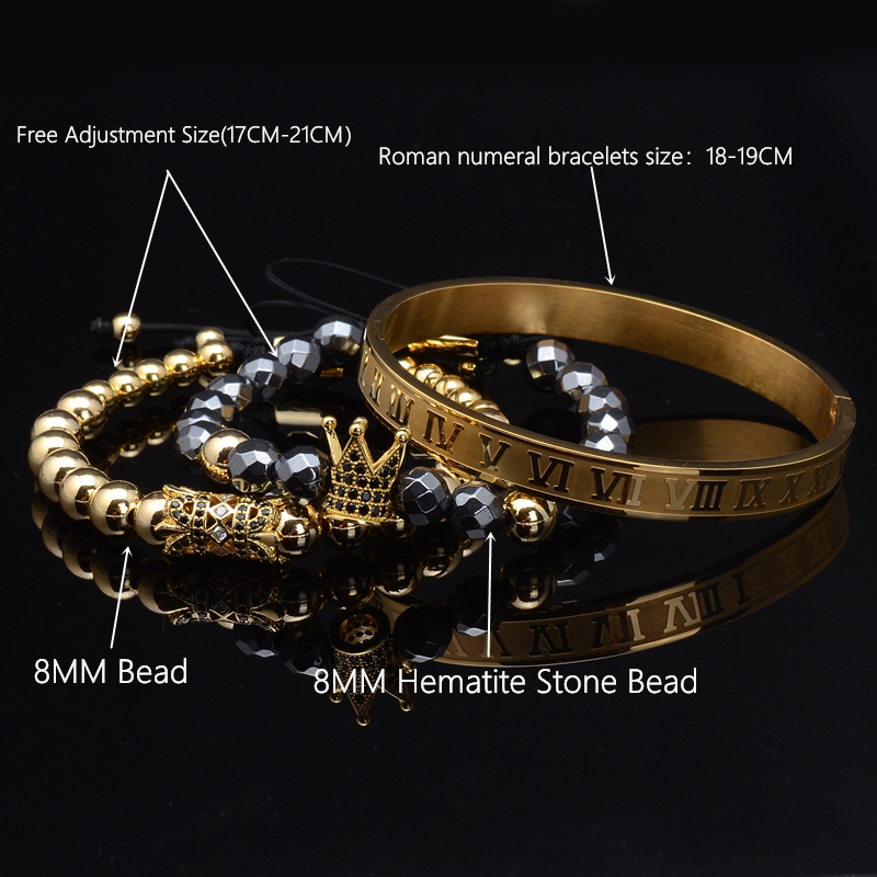 Luxury Jewelry 3pcs/Set Men Crown Jewelry Bileklik Hematite Beads Braiding Bracelets For Women Pulseira Masculina FemininaBracelets
Luxury Jewelry 3pcs/Set Men Crown Jewelry Bileklik Hematite Beads Braiding Bracelets For Women Pulseira Masculina FemininaBracelets
