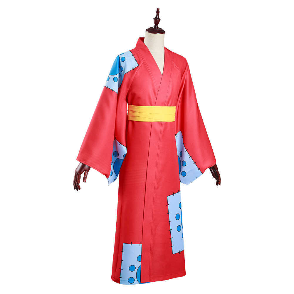 One Piece Wano Country Monkey D. Luffy Cosplay Costume Kimono Outfits Halloween Carnival Suit Y0913