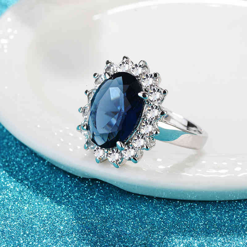 Cellacity Oval Sapphire Rings for Women Trendy Silver 925 Fine Jewelry with Gemstones Flower Shaped Female Engagement Ring Gifts