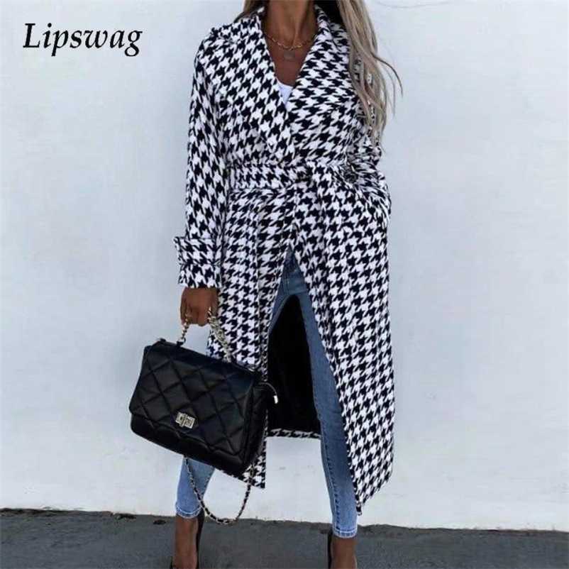 Retro Long Sleeve Lady Houndstooth Outwear Winter Lapel Casual Loose Coat Autumn Fashion Belted Overcoat Jacket Streetwear 211020, 02 white
Retro Long Sleeve Lady Houndstooth Outwear Winter Lapel Casual Loose Coat Autumn Fashion Belted Overcoat Jacket Streetwear 211020, 02 white