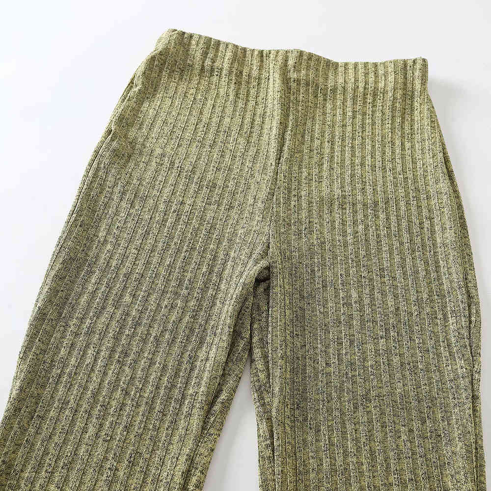 BBWM High Waist Leggings Women Black High Elasticity Tight Knitting Trousers Femme Sexy Slim Flare Pants 210520