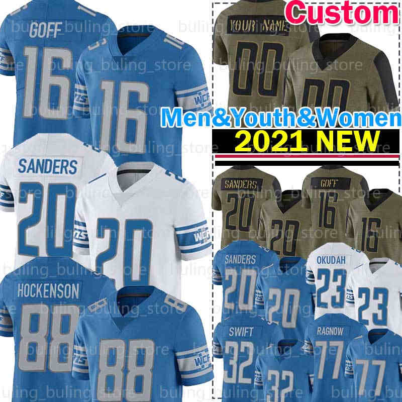 88 T.J. Hockenson Football Jersey 32 DAndre Swift Jared Goff 20 Barry Sanders Frank Ragnow Penei Sewell Levi Onwuzurike Derrick Barnes Jeff Okudah, Custom men jersey(x s) 
88 T.J. Hockenson Football Jersey 32 DAndre Swift Jared Goff 20 Barry Sanders Frank Ragnow Penei Sewell Levi Onwuzurike Derrick Barnes Jeff Okudah, Custom men jersey(x s)