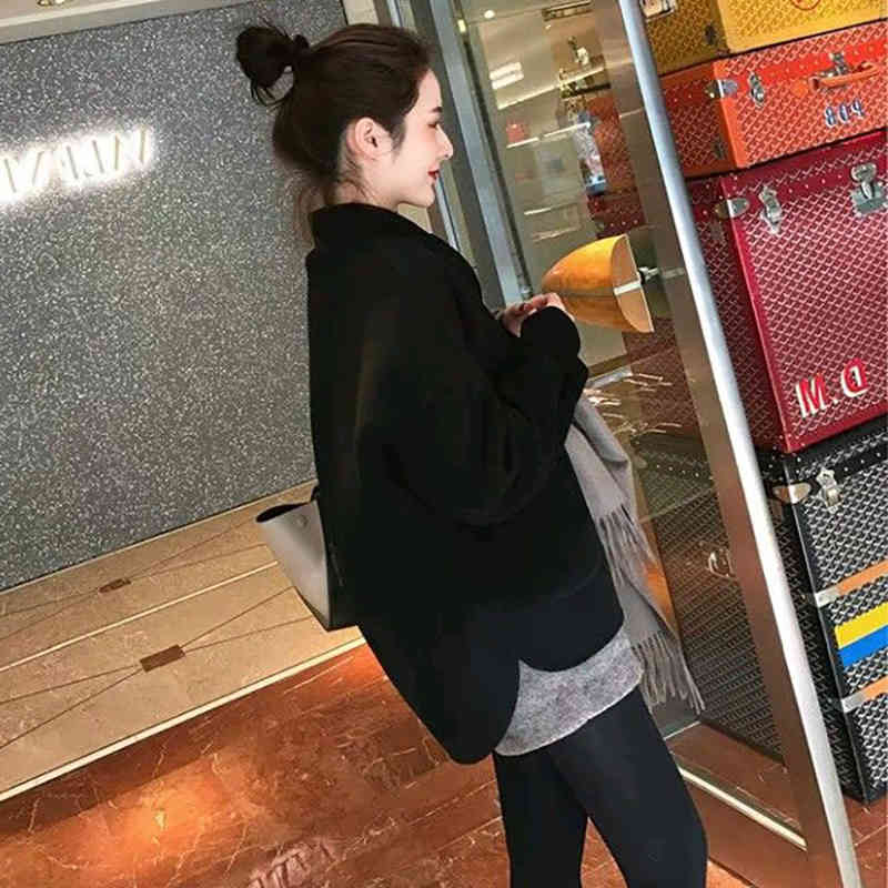 Women Wool Coat Jacket Autumn Winter Woolen Blend Coat Casual Long Sleeve Korean Fashion Clothing For Womens Outwear Coats 210414