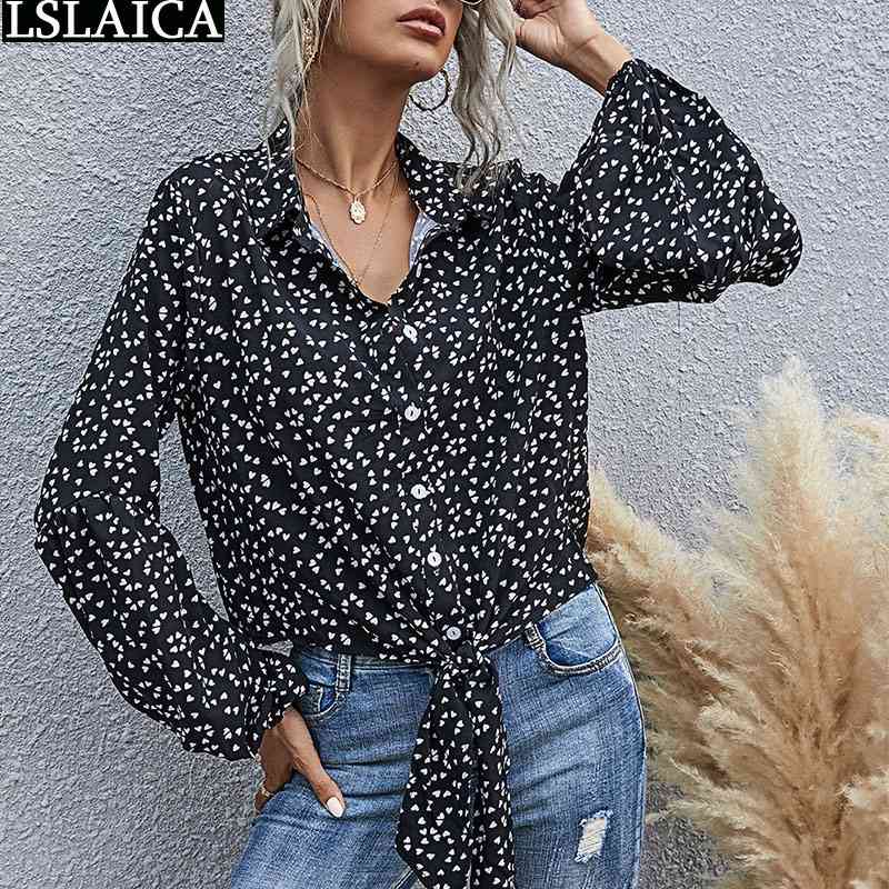 Blouse Women Fashion Print Long Sleeve Turn-down Collar Strappy Female Shirt Casual Office Lady Tops Autumn Streetwear 210520, Black
Blouse Women Fashion Print Long Sleeve Turn-down Collar Strappy Female Shirt Casual Office Lady Tops Autumn Streetwear 210520, Black