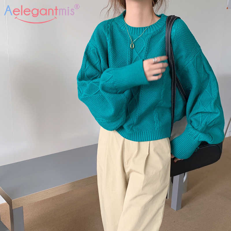 Aelegantmis Oversized Knitted Twist Sweater Women Vintage Lantern Sleeve Pullover Korean Chic Soft O Neck Loose Jumpers Sweet 210607, Pink
Aelegantmis Oversized Knitted Twist Sweater Women Vintage Lantern Sleeve Pullover Korean Chic Soft O Neck Loose Jumpers Sweet 210607, Pink