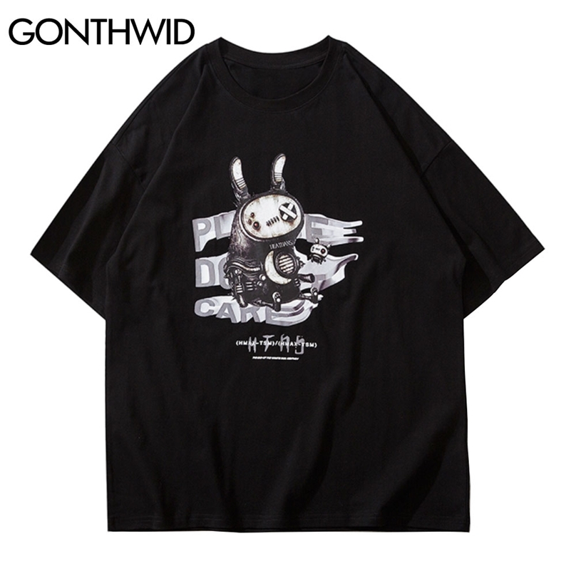 Short Sleeve T-Shirts Streetwear Hip Hop Men Rabbit Robot Print Tees Shirts Casual Cotton Harajuku Tshirt Tops Male 210602, White
Short Sleeve T-Shirts Streetwear Hip Hop Men Rabbit Robot Print Tees Shirts Casual Cotton Harajuku Tshirt Tops Male 210602, White