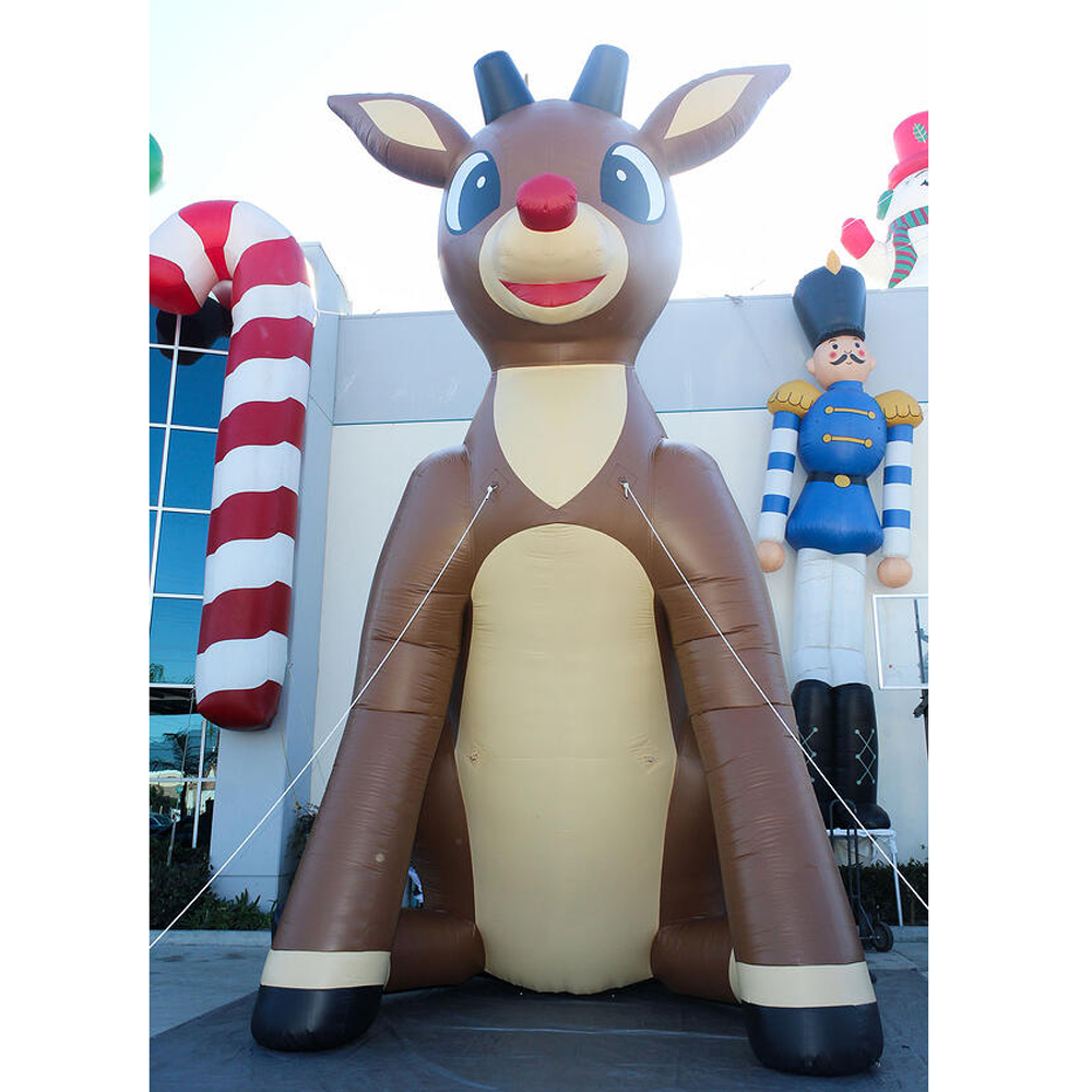 Giant Animated Lovely Inflatable Christmas Rudolph,giant brown Reindeer ornament for farm house yard decoration