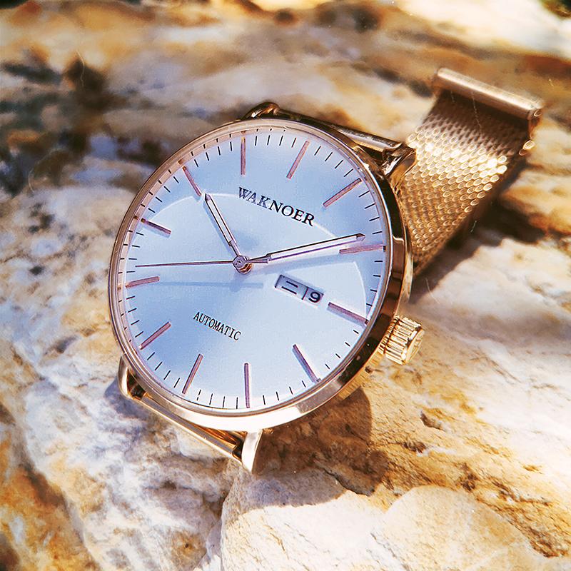 Wristwatches WAKNOER Top Brand Mechanical Watches For Women Mesh Belt Sports Calendar Automatic Women's Watch Relogio
Wristwatches WAKNOER Top Brand Mechanical Watches For Women Mesh Belt Sports Calendar Automatic Women's Watch Relogio