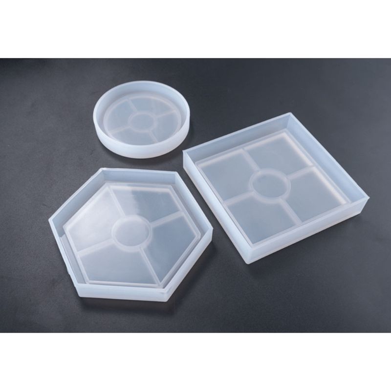 5 5-Pcs Coaster Silicone Paint, Kegel Epoxyresis Mallen, resin Rock Slinger Crystal Colum Hanger Silicone Uv Hars Mold Tool