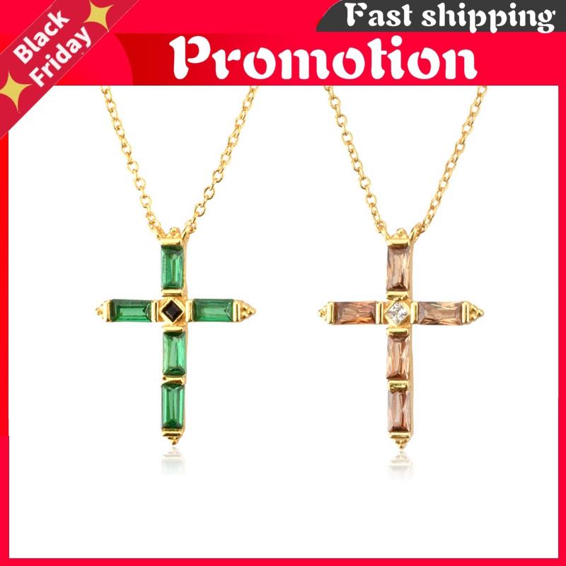 Chains 925 Sterling Silver Colorful Cross Pendant Necklace Long Chain Fine Jewelry Collar Corto Doris Verde Rosa Rock Punk Oro
Chains 925 Sterling Silver Colorful Cross Pendant Necklace Long Chain Fine Jewelry Collar Corto Doris Verde Rosa Rock Punk Oro