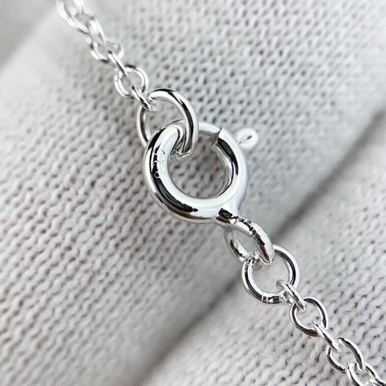 S925 silver pendant necklace with hollow design in platinum color for women and mother party jewelry gift have box stamp PS3179