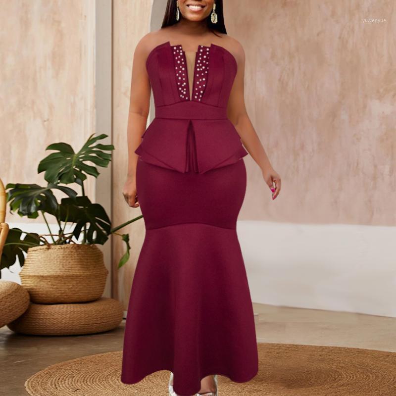 Casual Dresses Mermaid Dress Off Shoulder Beading Starpless Backless Peplum Summer Autumn Sexy Classy Prom Bridesmaid Party For Women, Wine
Casual Dresses Mermaid Dress Off Shoulder Beading Starpless Backless Peplum Summer Autumn Sexy Classy Prom Bridesmaid Party For Women, Wine