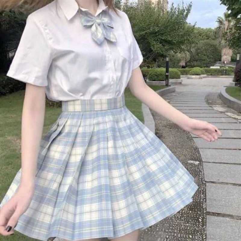 Japanese collection orthodox JK square skirt in student uniform suit gentle one knife sailor pleated 210621