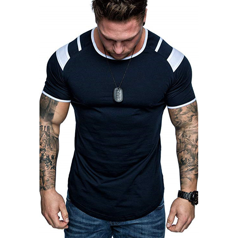 Harajuku T-Shirt Men's t shirts O-neck Slim Short Sleeve Bodybuilding Gym Top Clothing Casual t shirt men Fashion tshirt 210515