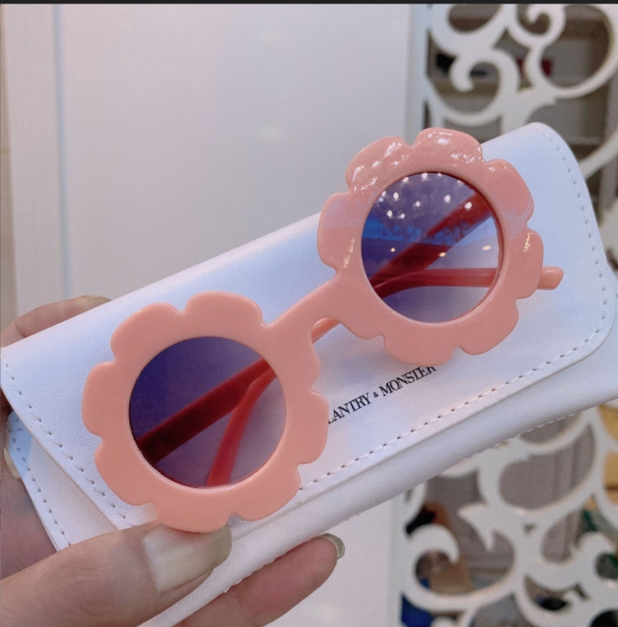 Fast ship Sun Flower Round Cute kids sunglasses UV400 for Boy girls toddler Lovely baby sun glasses Children Wholesale Z260305