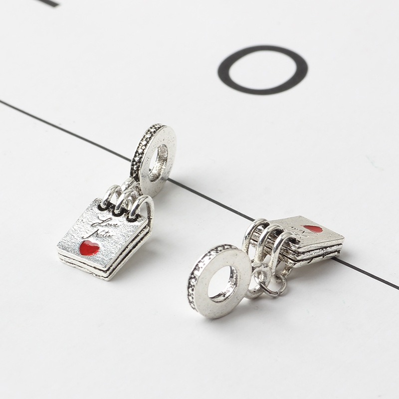 Fits Bracelets 20pcs Love Note Enamel Pendant Charms Beads Silver Charms Bead For Women Diy European Necklace Jewelry
