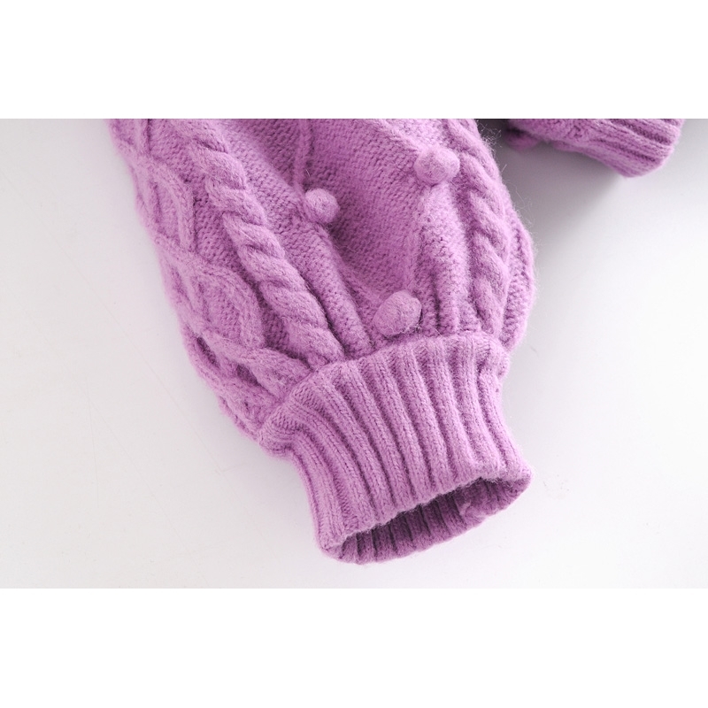 autumn winter fashion loose round neck ball decorative thread pullovers knitted sweaters for women jumpers tops 210508