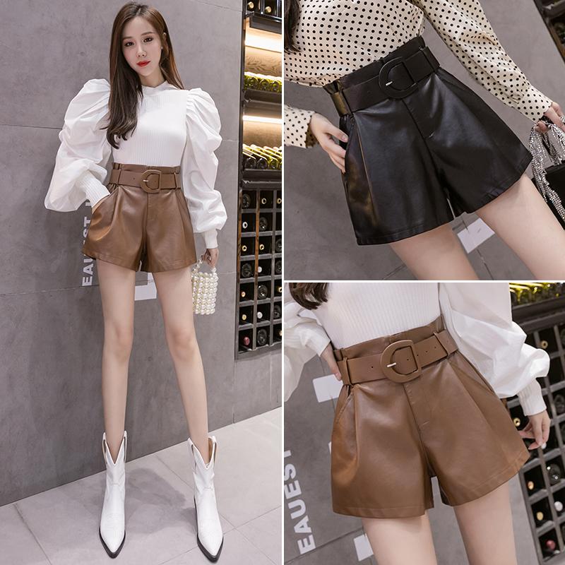 Women' Shorts Leather Women Fashion High Waisted Wide Leg Faux PU With Belt 2021 Spring Autumn Korean Style Biker Booty, Black
Women' Shorts Leather Women Fashion High Waisted Wide Leg Faux PU With Belt 2021 Spring Autumn Korean Style Biker Booty, Black