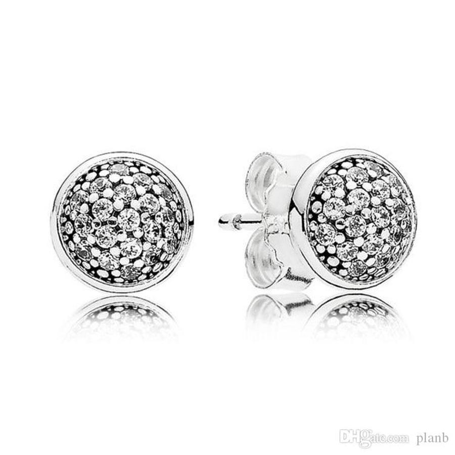 Designer Jewelry 925 Silver Earring heart Ear Studs fit P Crystal CZ Pave Earrings Set for Women Mens love Earrings European Style Murano