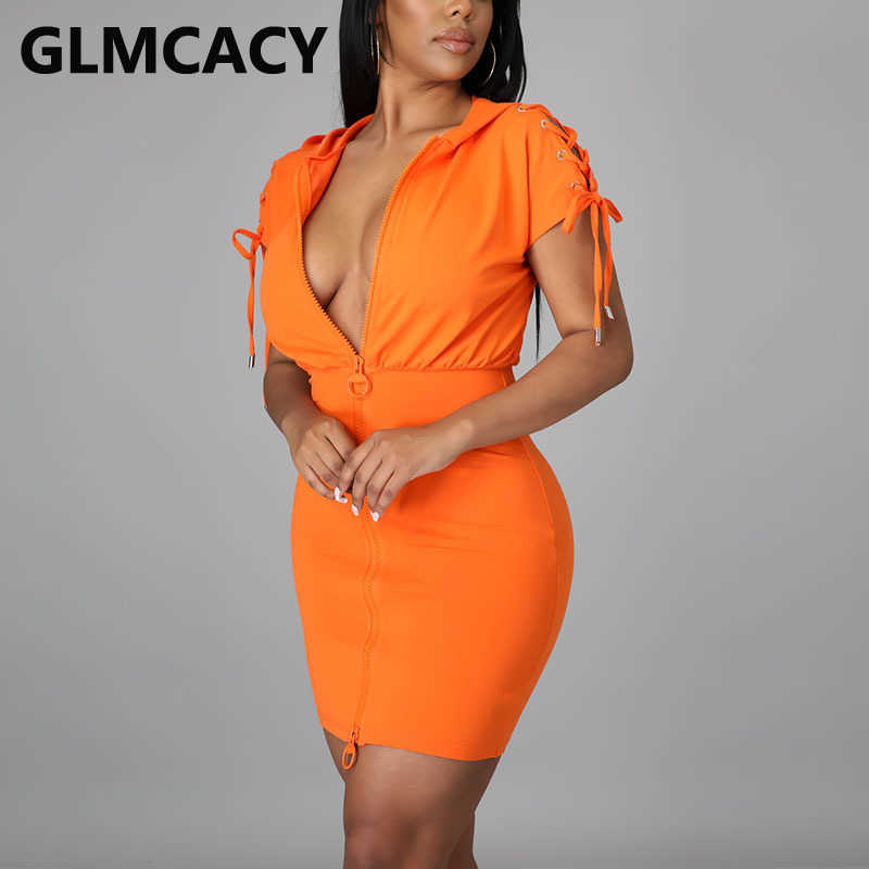 Women Back Lace Up Short Sleeve Bodycon Mini Dress 210702