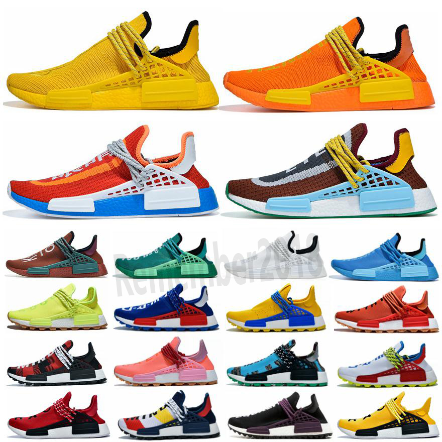 2021 NMD Pharrell Williams mens casual shoes Human Race infinite species Solar Pack R1 V2 triple white orange blue men women Sneakers A1 от DHgate WW