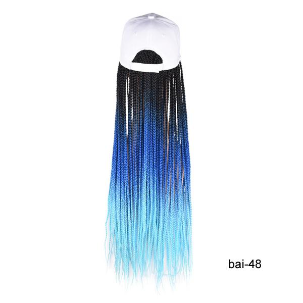 Synthetic Wigs Ombre Box Braids Wig Baseball Cap With 24inch Long Boxed Braiding Hair Heat Resistant For Women Girls