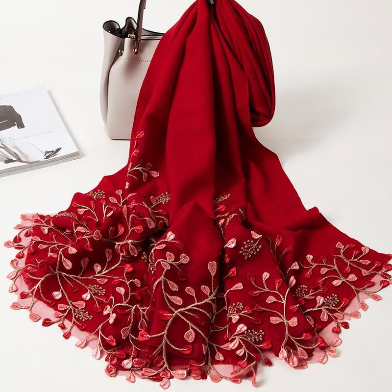 Scarves Red Women Winter Luxury Warm Embroidery Shawls Wraps Large Pashmina Long Neck Scarf Lace Patchwork Stole 195x65cm
Scarves Red Women Winter Luxury Warm Embroidery Shawls Wraps Large Pashmina Long Neck Scarf Lace Patchwork Stole 195x65cm