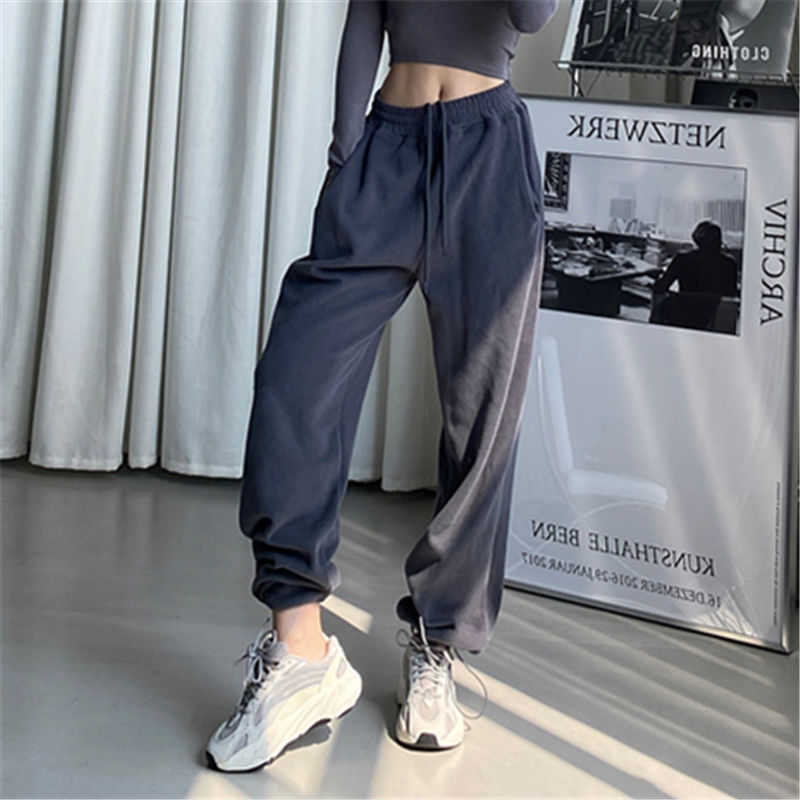 Black Jogging Sweatpants Women for pants Baggy Sports Pants Gray Jogger High Waist Sweat Casual Trousers For Female 211006 Z260314