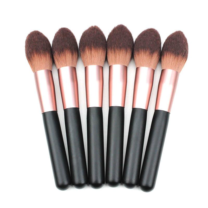 Makeup Brushes Wooden Handle Flame Brush, Highlight Brightening Loose Powder Beauty And Skin Care Tools