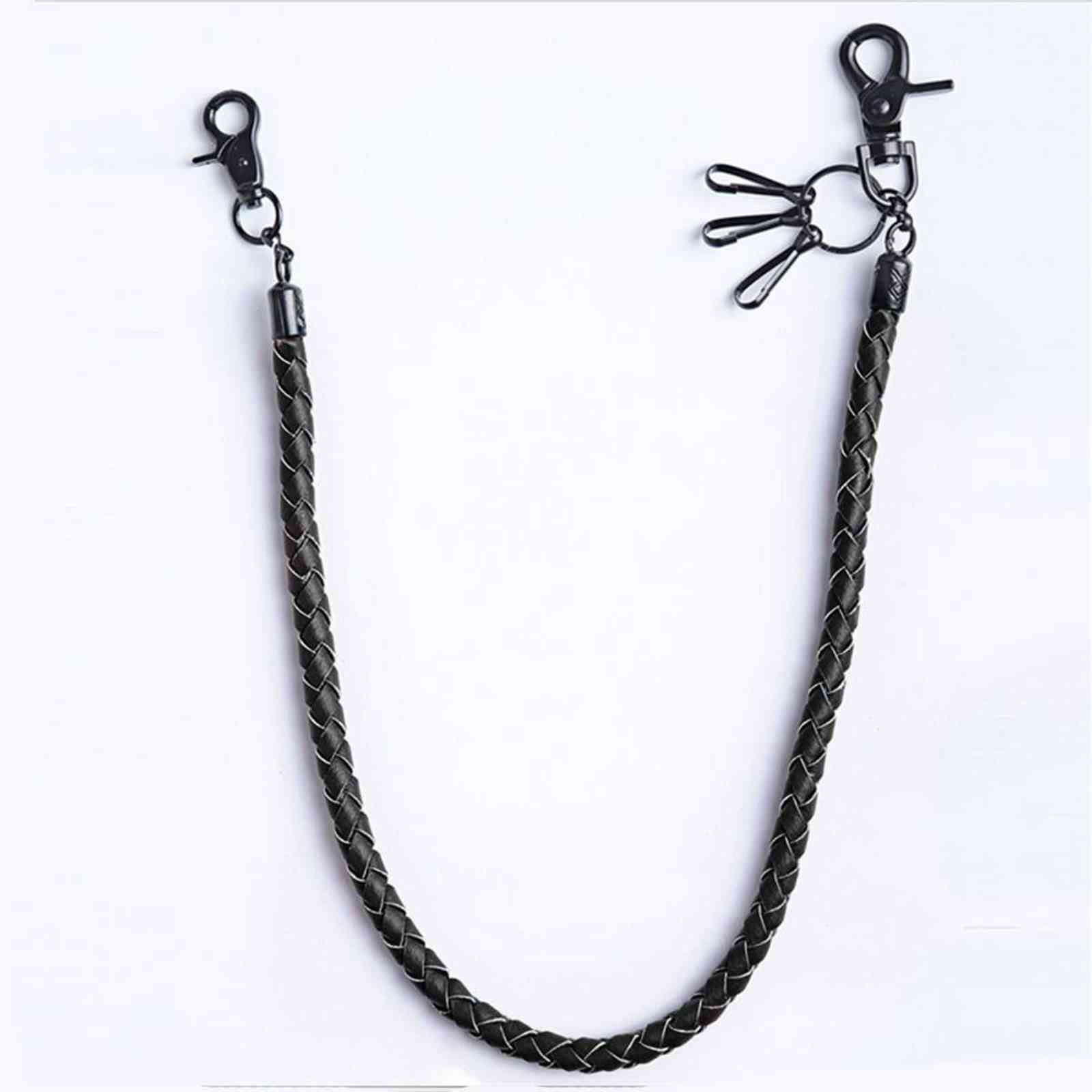 Classic Punk Leather Biker Keychain Jeans Chain Wallet Chain Waist Chain Men's Rock Clothing Accessories H1126