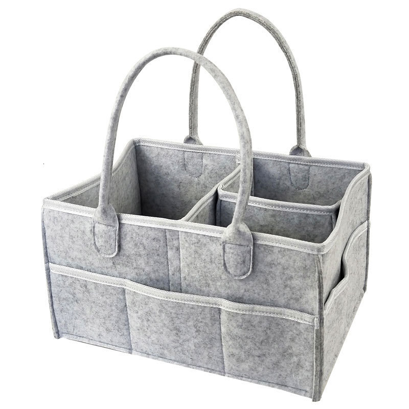 Storage Mommy Diaper Felt Cosmetic Bag, Light gray