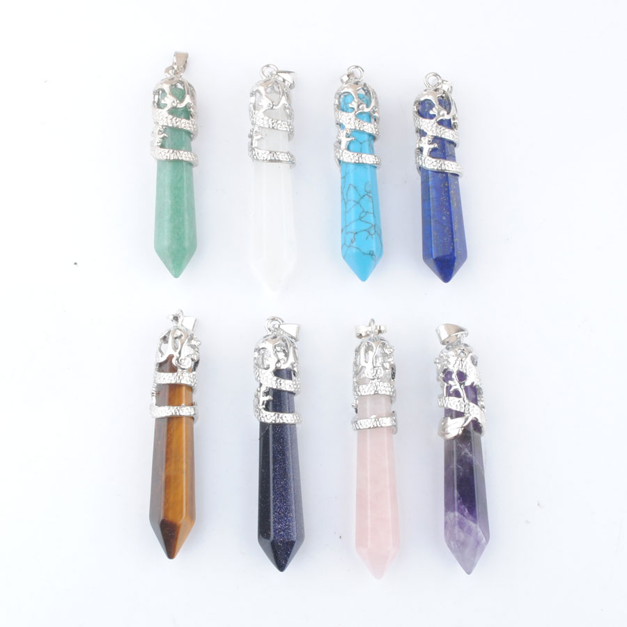 Dragon Tribe Natural Stone Pendant Hexagonal Crystal Totem Quartz Aventurine Amethyst Blue Sand Lapis Lazuli Prism Ethnic Hanging Jewelry For Women Men DBN460
Dragon Tribe Natural Stone Pendant Hexagonal Crystal Totem Quartz Aventurine Amethyst Blue Sand Lapis Lazuli Prism Ethnic Hanging Jewelry For Women Men DBN460