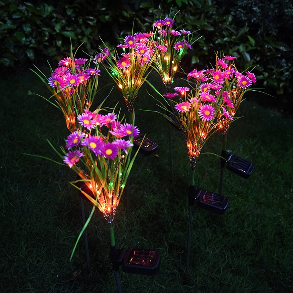 Solar Led in the open air proof dwaterproof water garden lights backyard lawn landscape daisy lamp 2 pcs powered by solar energy lights