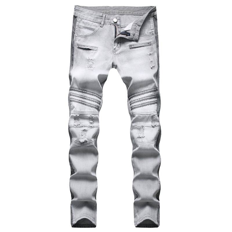 Men Ripped Slim Fit Jeans Hole Destroyed Skinny Straight Leg Washed Frayed Motocycle Denim Pants Hip Hop Stretch Biker Men's Distressed Trousers YK359, 5002-3
Men Ripped Slim Fit Jeans Hole Destroyed Skinny Straight Leg Washed Frayed Motocycle Denim Pants Hip Hop Stretch Biker Men's Distressed Trousers YK359, 5002-3