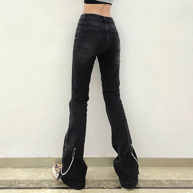 Jeans Woman High Waist Female Flare Pants Straight Loose Black Mom Fashion Baggy Jean Women Trousers 210524